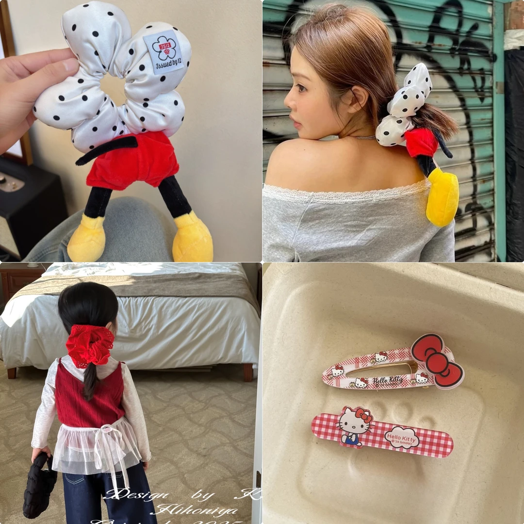 卡通洋气亲子发夹ins风韩系立体发圈发饰