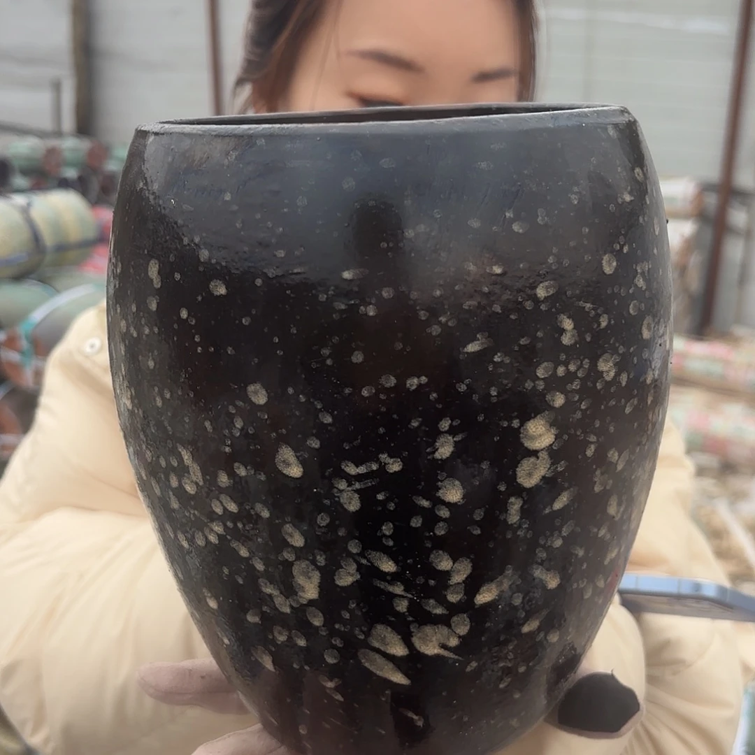 口径16高度20一个瑕疵黑蛋