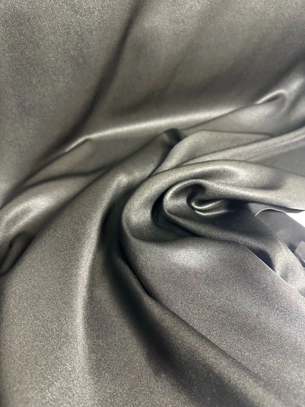 老料香云纱黑色双面缎40姆米