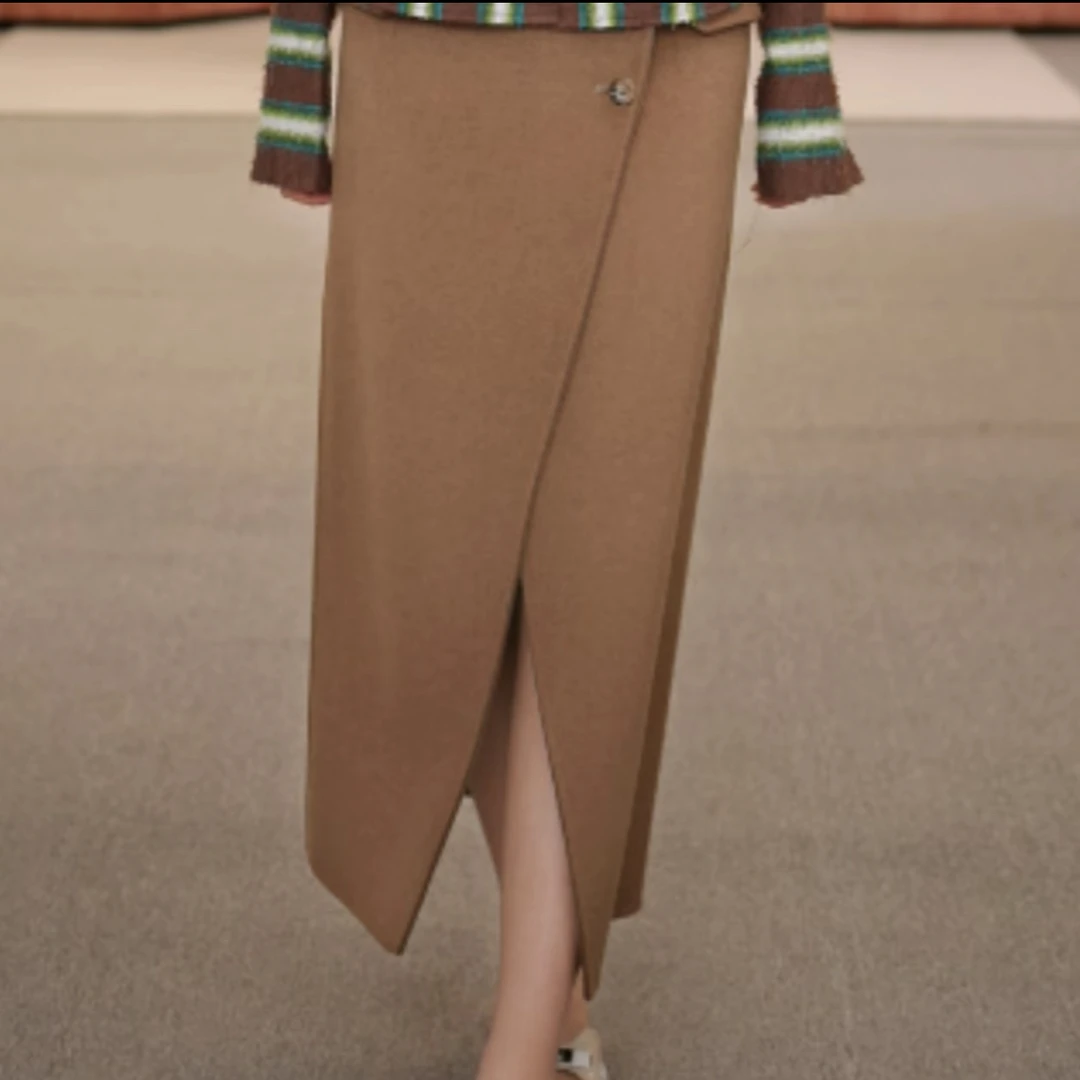 limil/丽米儿新款棕色半身长裙920016