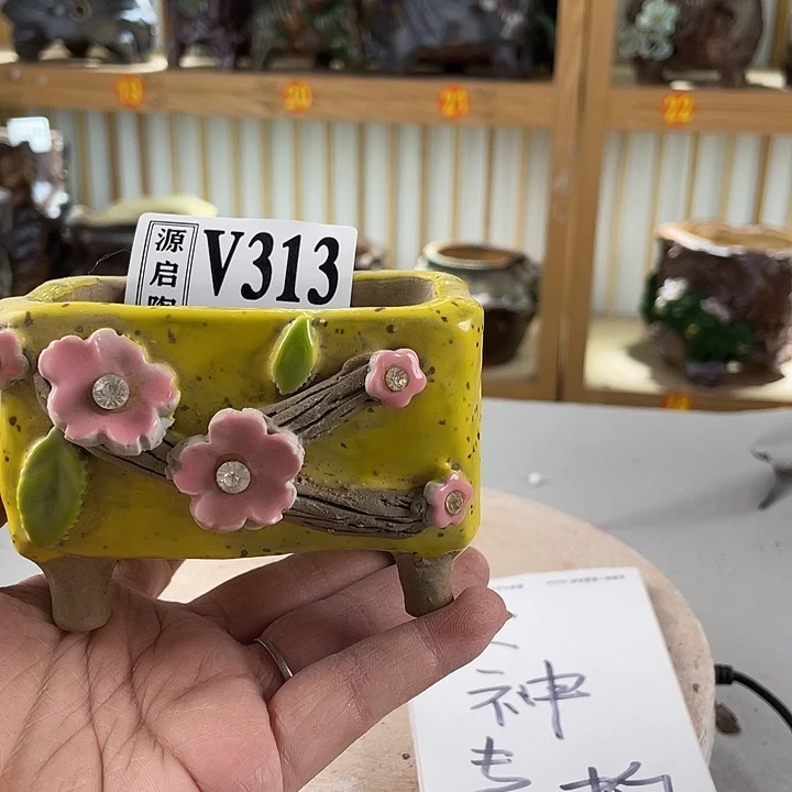 紫砂花盆景德镇陶瓷313