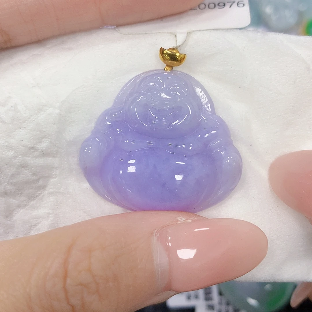 翡翠18K金镶嵌颈饰天然翡翠a货 百元以上9米证书费自理