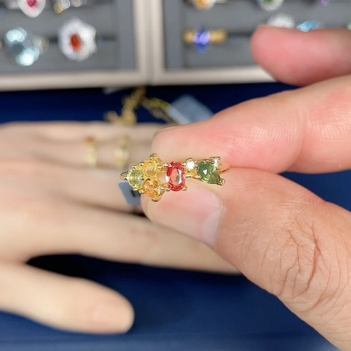 蓝宝石戒指银S925镶嵌