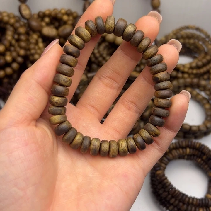 沉香碎屑沉香种植奇楠厚片珠8克