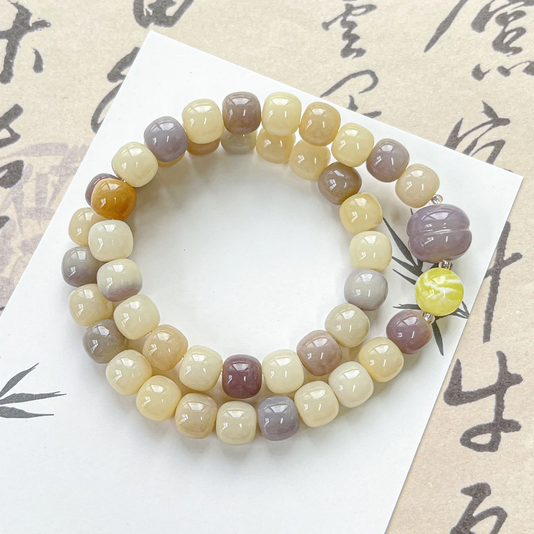 香芋紫老型桶珠庆和双圈9*8mm   S-C531095