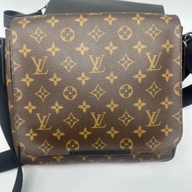 95新 LouisVuitton/路易威登 棕色老花斜挎包小号4763