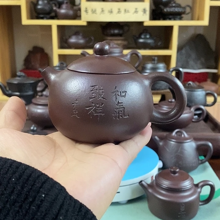茶壶紫砂原矿石红西施160 cc左右