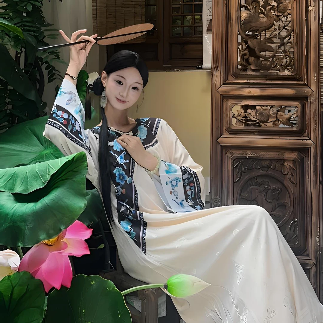 司莉迩国风-设计感香妃中式宽松女连衣裙文艺改良旗装大袖气质裙