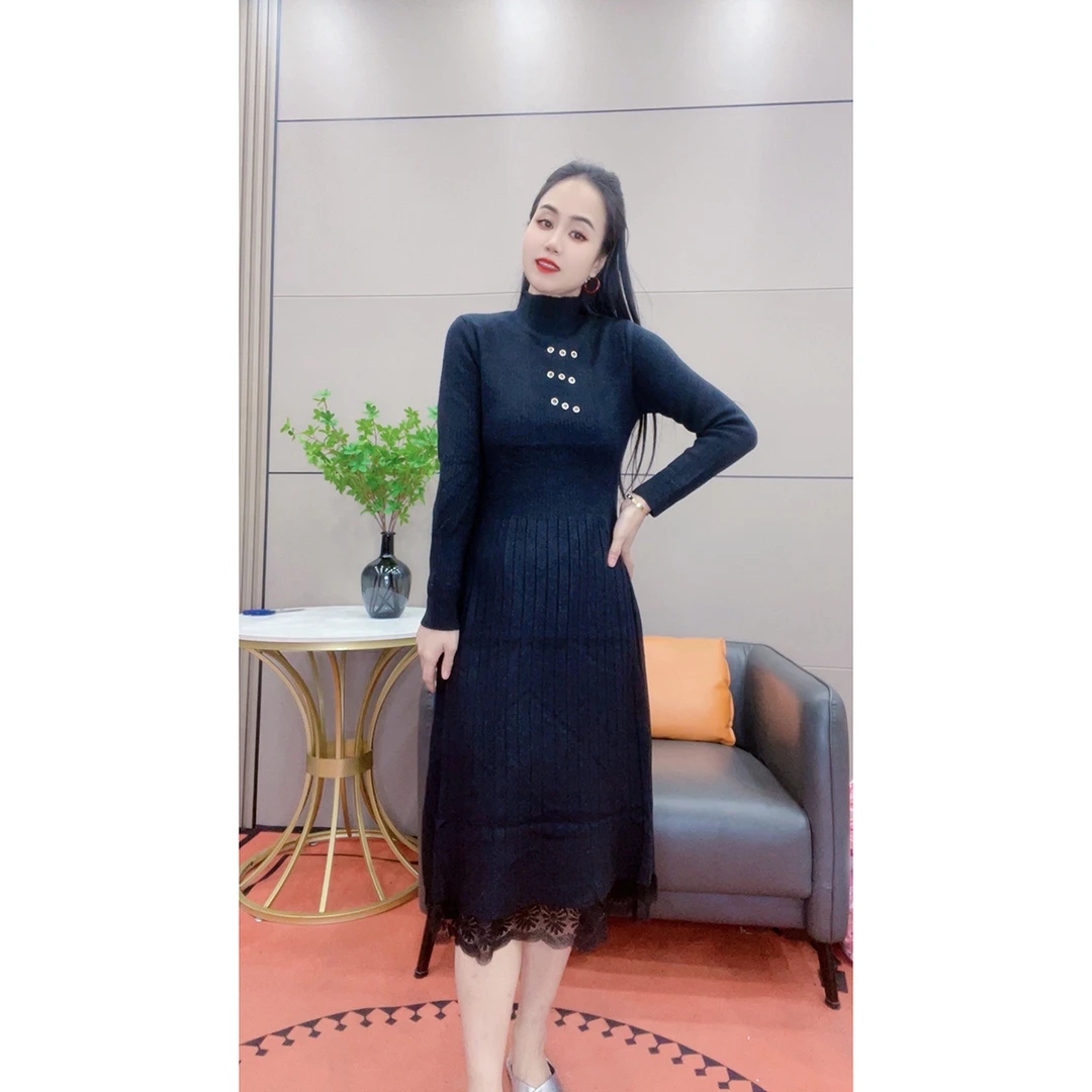 3603 秋冬新款针织打底裙大码女装连衣裙显瘦裙子