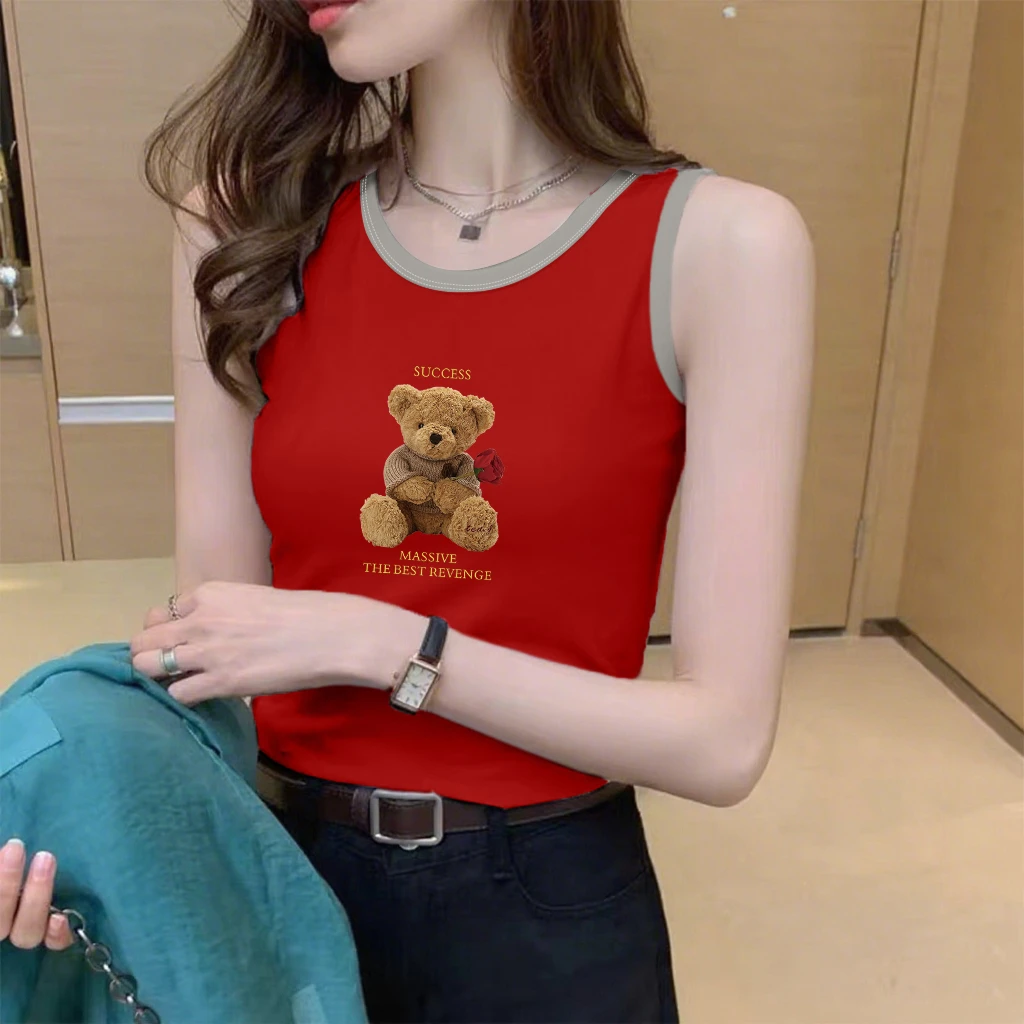 纯棉吊带背心女夏季内搭外穿修身显瘦时尚白色无袖打底衫无袖上衣