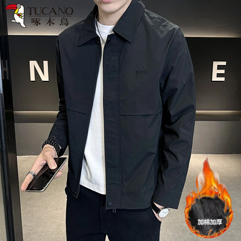 TUCANO/啄木鳥翻领外套男士男装商务夹克春秋季潮流修身上衣帅气