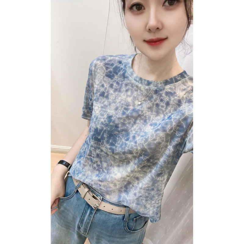 软糯垂坠网纱T恤25139-6