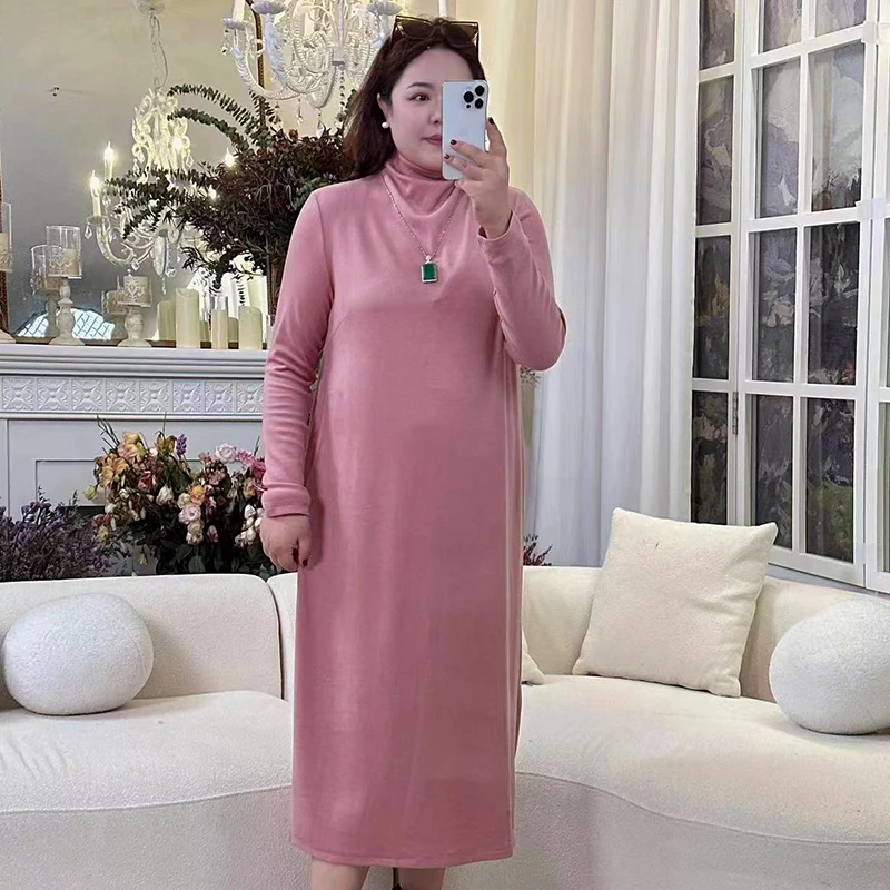 录途大码女装2025新款23523连衣裙