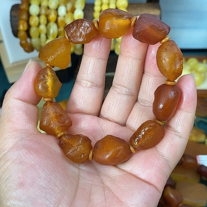 裸石蜜蜡未镶嵌手串