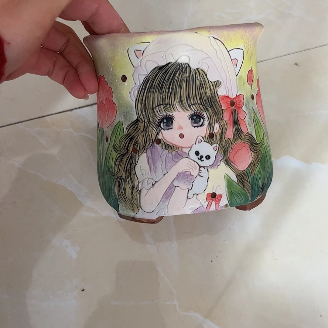 景德镇炫彩手绘口11.5高11.5