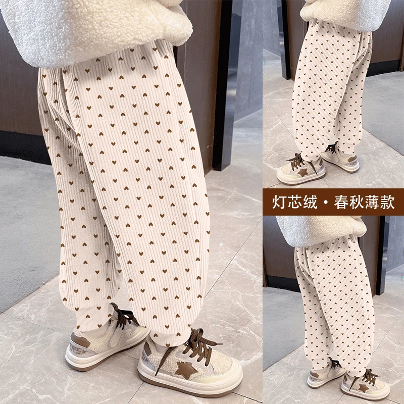 儿童薄款裤子春秋新款2025灯芯绒中大童运动长裤百搭休闲潮流