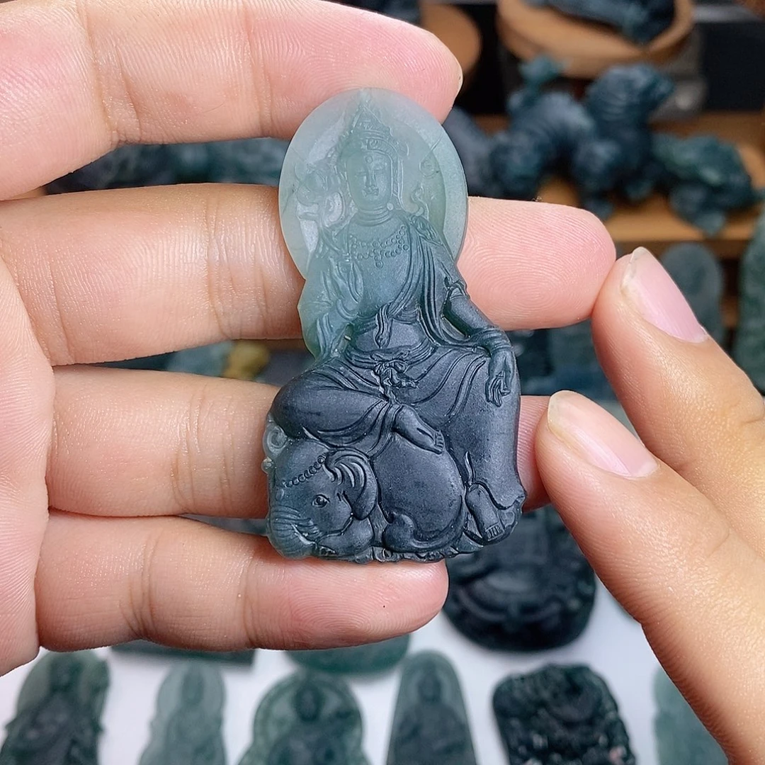 定制翡翠未镶嵌普贤