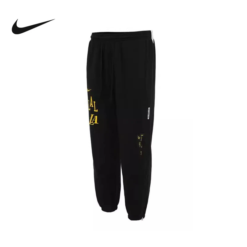 Nike/耐克男子冬季针织湖人队印花休闲运动收脚长裤DZ0084-010