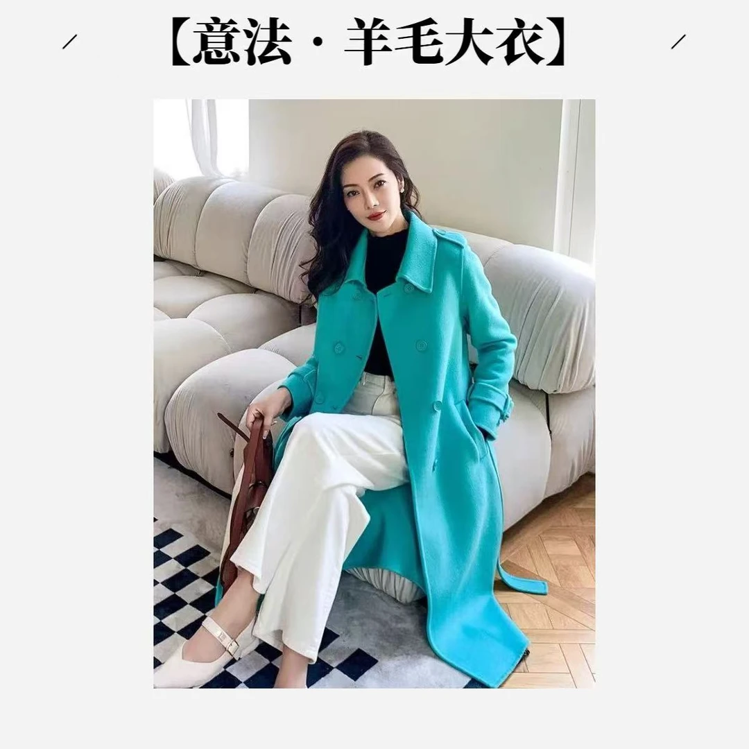 【意法•羊毛大衣】NN2263-新款时尚风衣款秋冬双面大衣英伦风长款