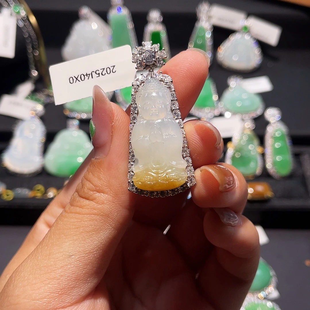 翡翠银S925镶嵌颈饰