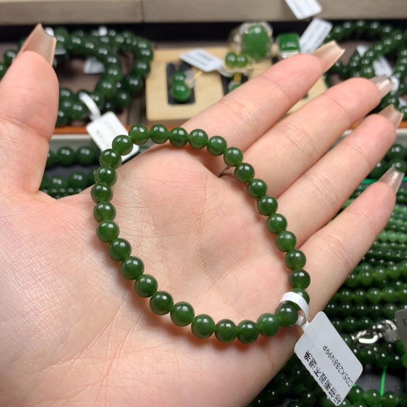 【闪购商品】和田玉（碧玉）手串未镶嵌6m新人福利