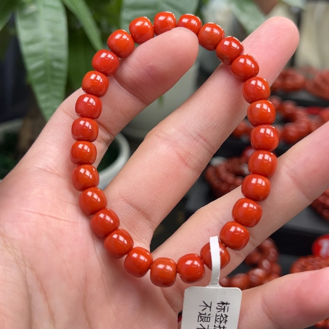 南红玛瑙未镶嵌手链保山冷水河老型手串7+