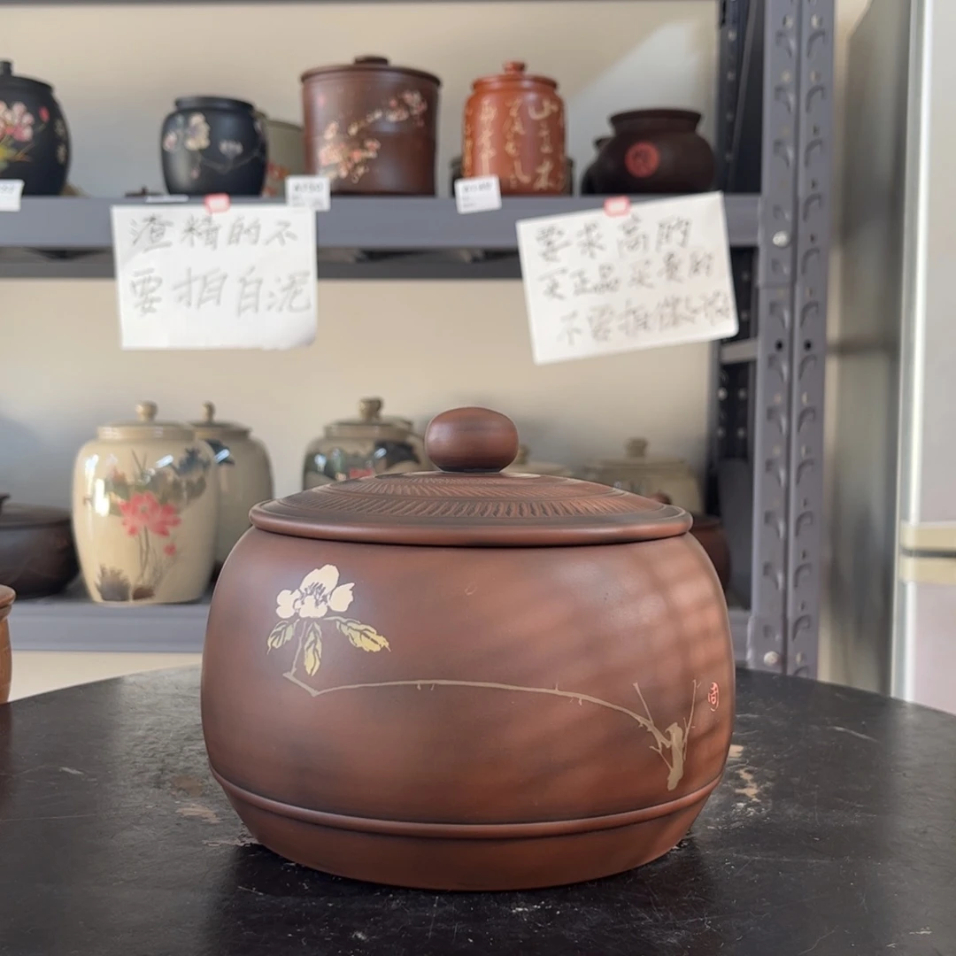 红泥哑光存茶罐醒茶罐40