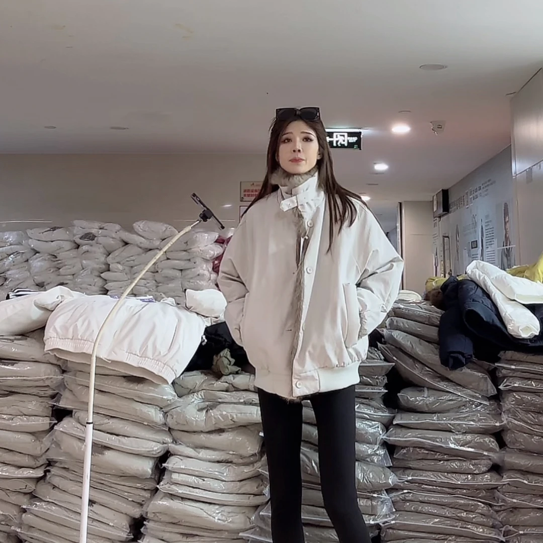 【柒汐】推荐美式复古拼接毛毛夹克外套2551