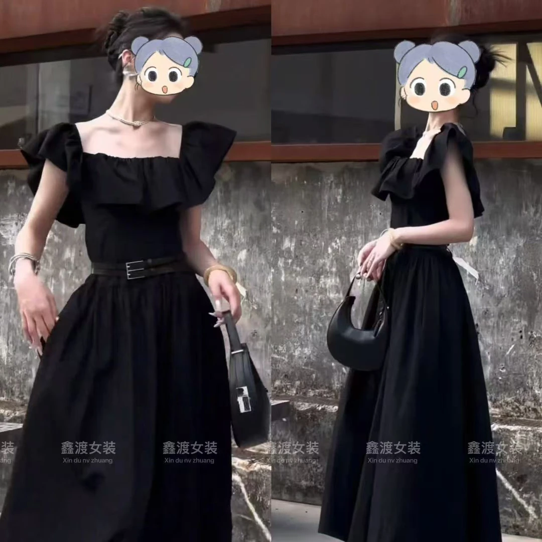 2025夏季新款时尚显瘦气质女士网红洋气连衣裙百搭款D9878