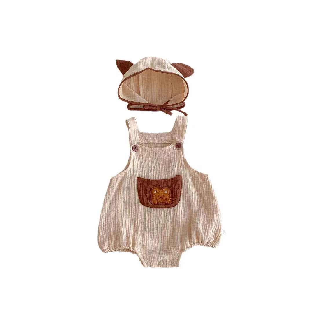 婴儿吊带包屁衣夏季薄款