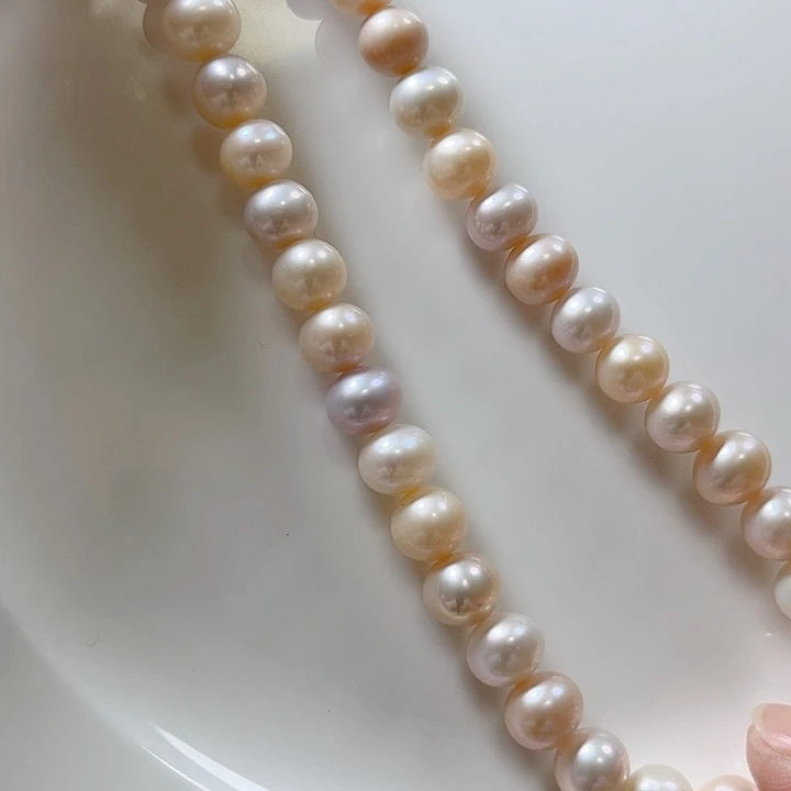 淡水珍珠9左右混彩糖果未镶嵌