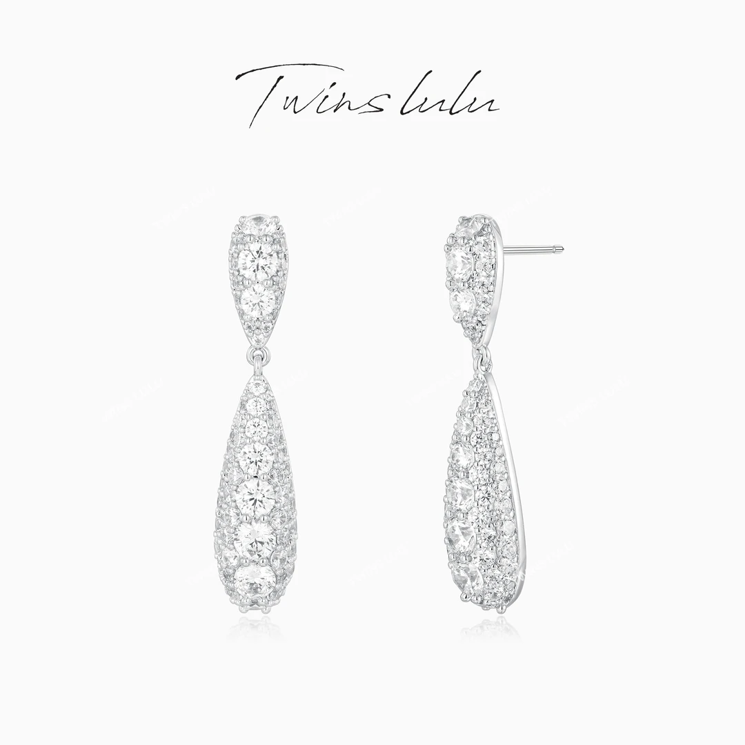 TWINS LULU 【蝴蝶结】气质精致简约时尚奢华风水滴形耳环TSL3302