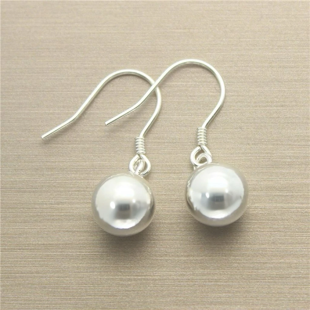 足银耳饰 S990纯银耳环挂钩款