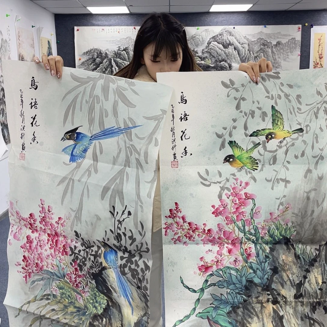 国画国画作品小姐姐放漏…