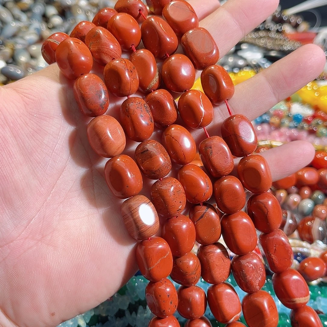 玛瑙/玉髓未镶嵌珠宝半成品红石面包一条13x19mm