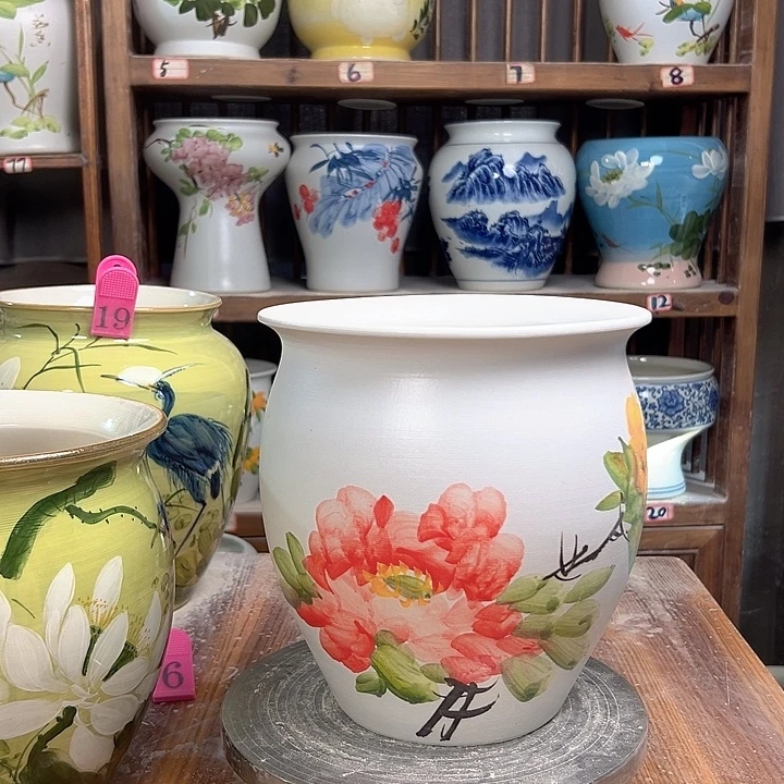 陶瓷圆口红牡丹新款陶瓷陶瓷陶瓷台词陶瓷