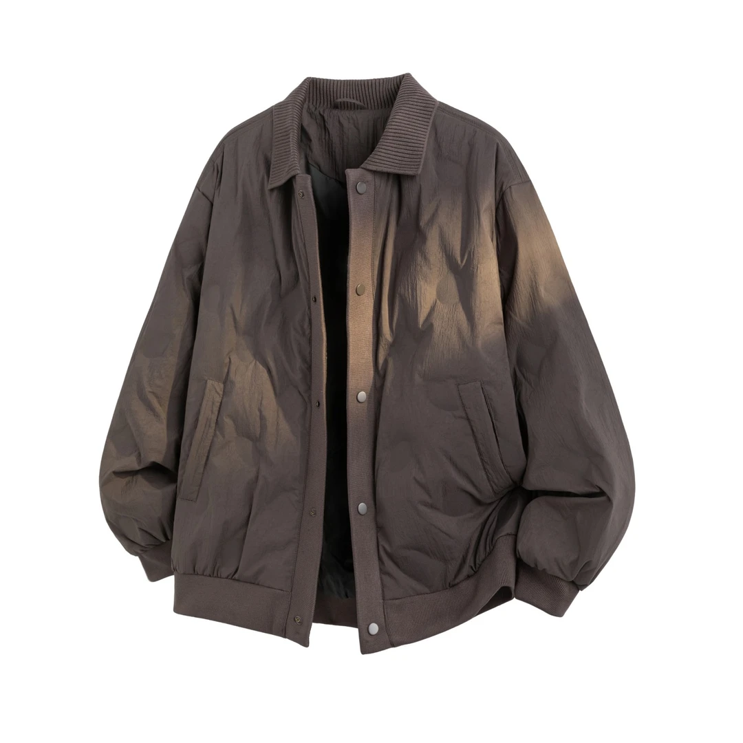 翻领工装90白鸭绒百搭羽绒服冬季日系男休闲复古宽松男生冬季外套