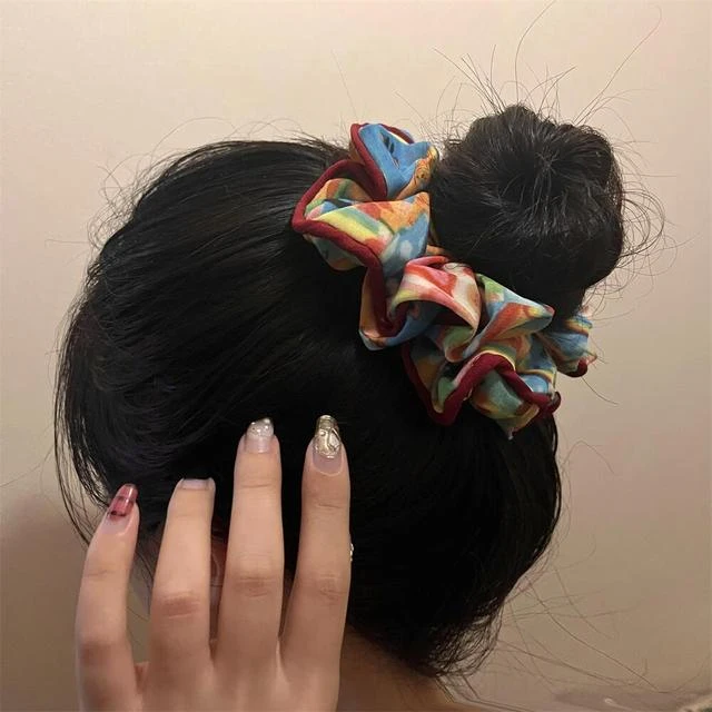 可爱多巴胺大肠发圈甜美少女心发饰丸子头大肠圈发绳头绳彩色头饰