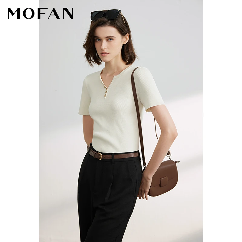 【小七专属】MOFAN摩凡夏新款米色毛针织衫