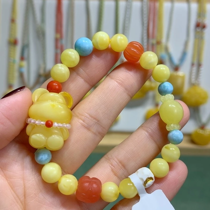 蜜蜡未镶嵌手链8mm