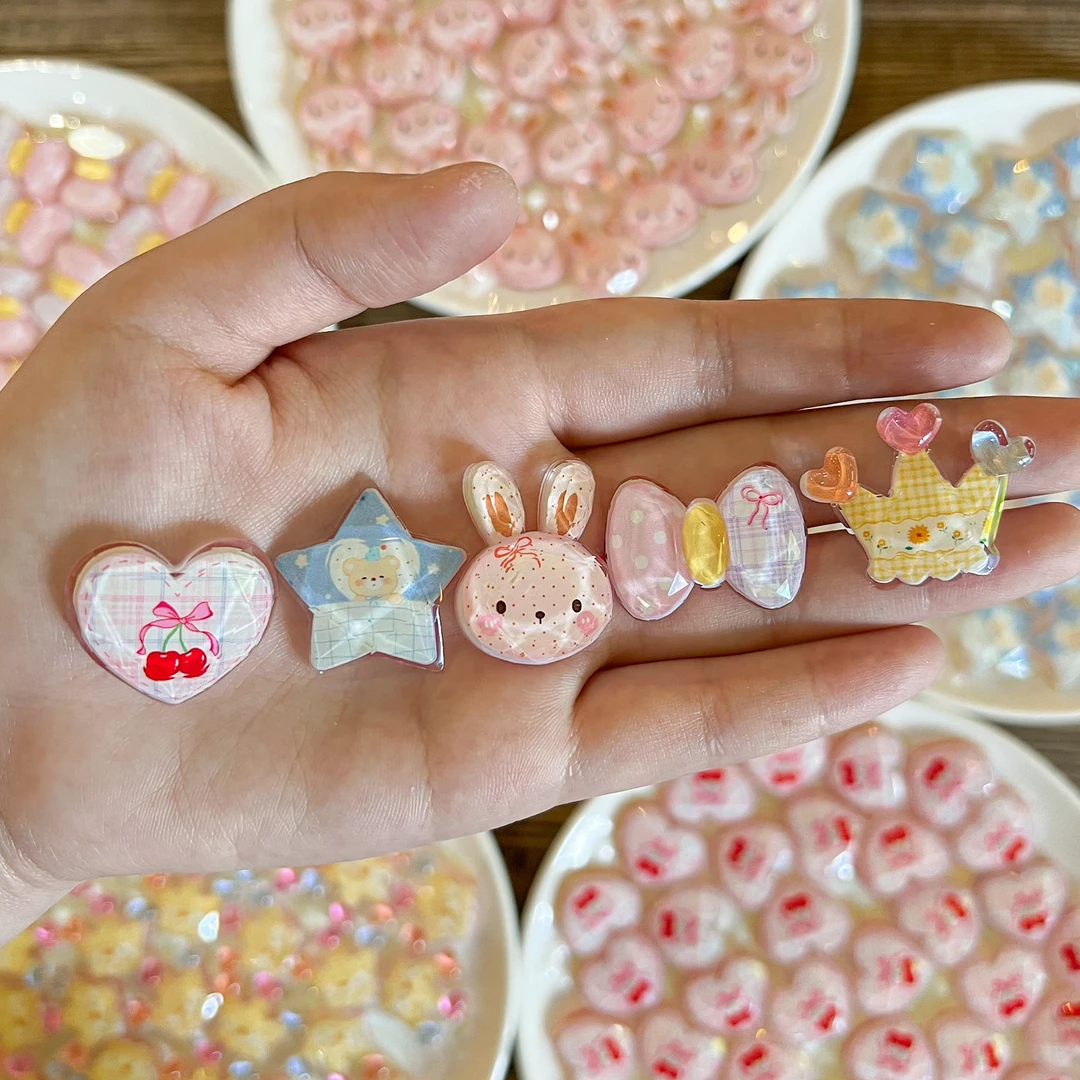 卡通奶油风皇冠兔子3D立体水杯贴纸中控显示屏贴手工DIY创意贴