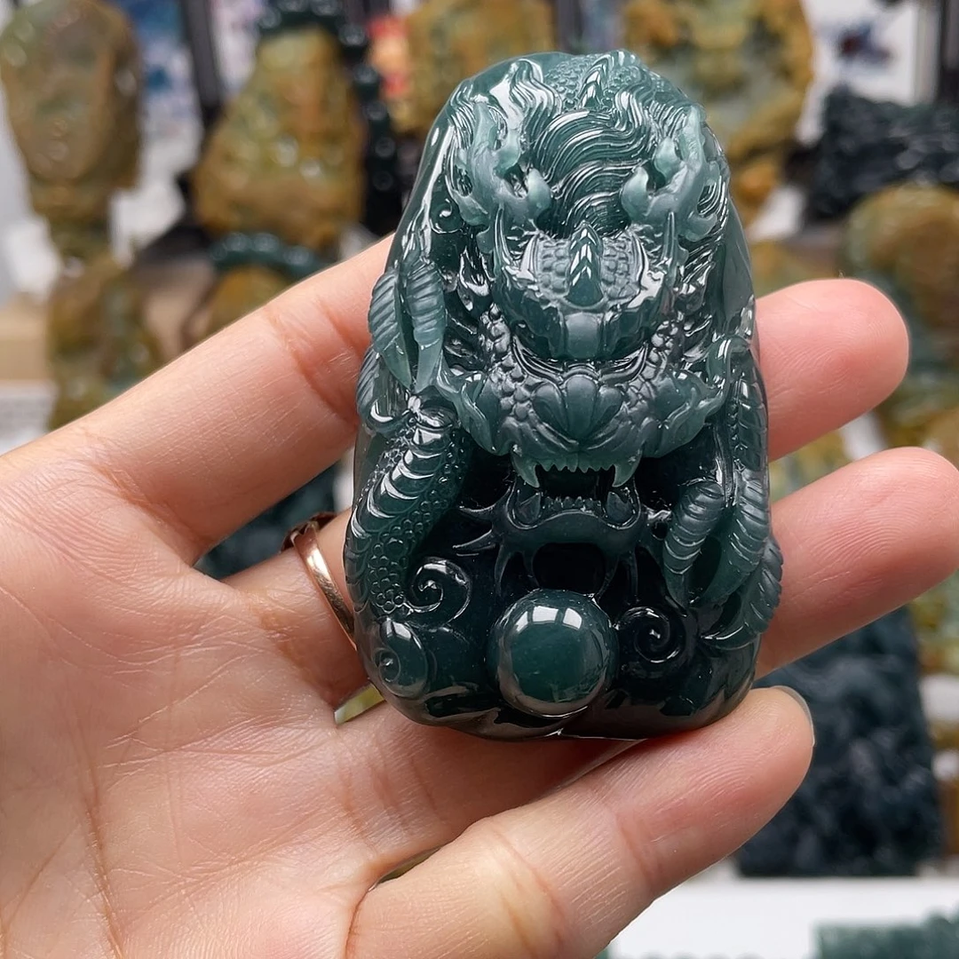 翡翠未镶嵌颈饰天然翡翠a货龙