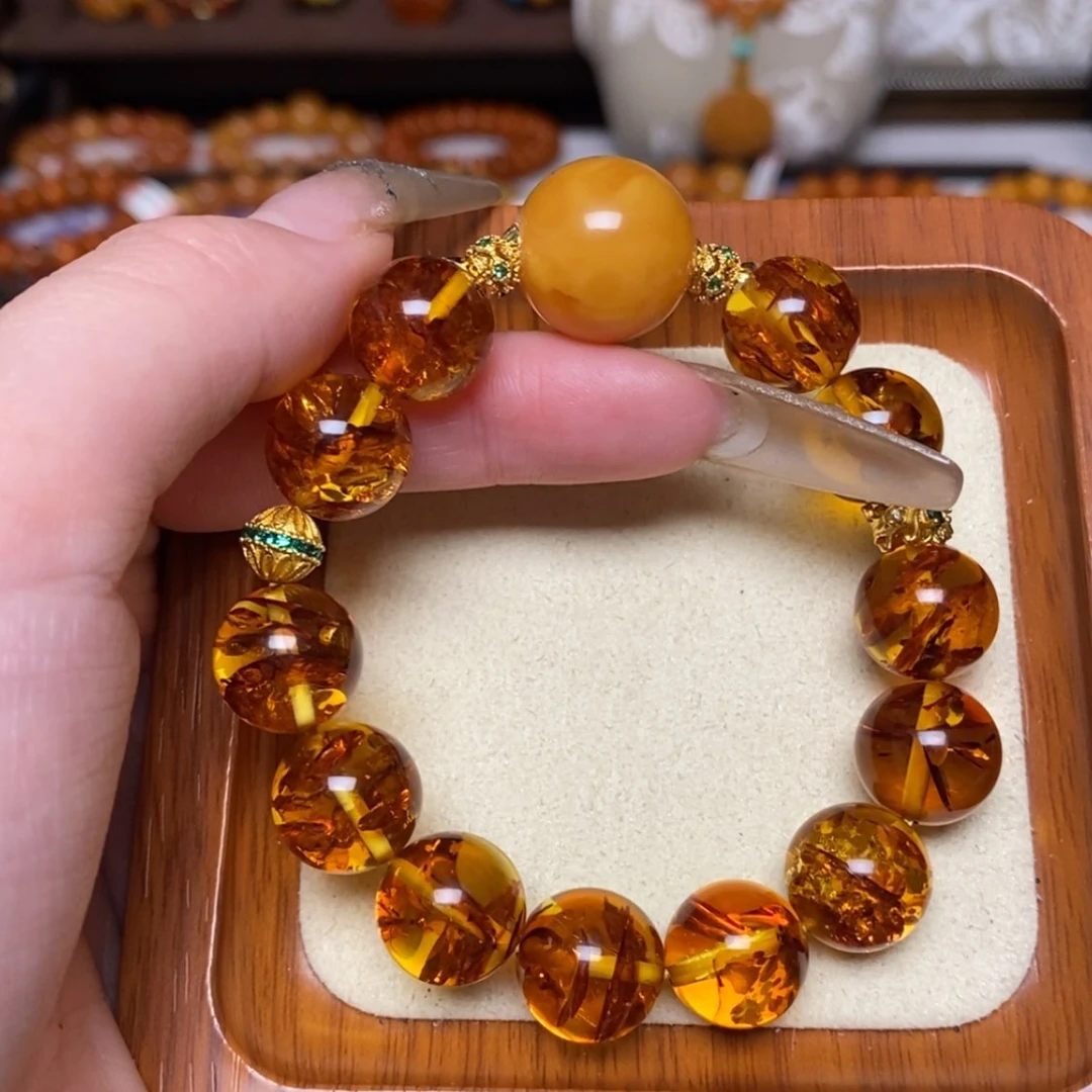 【闪购商品】手链琥珀（花珀）未镶嵌手串