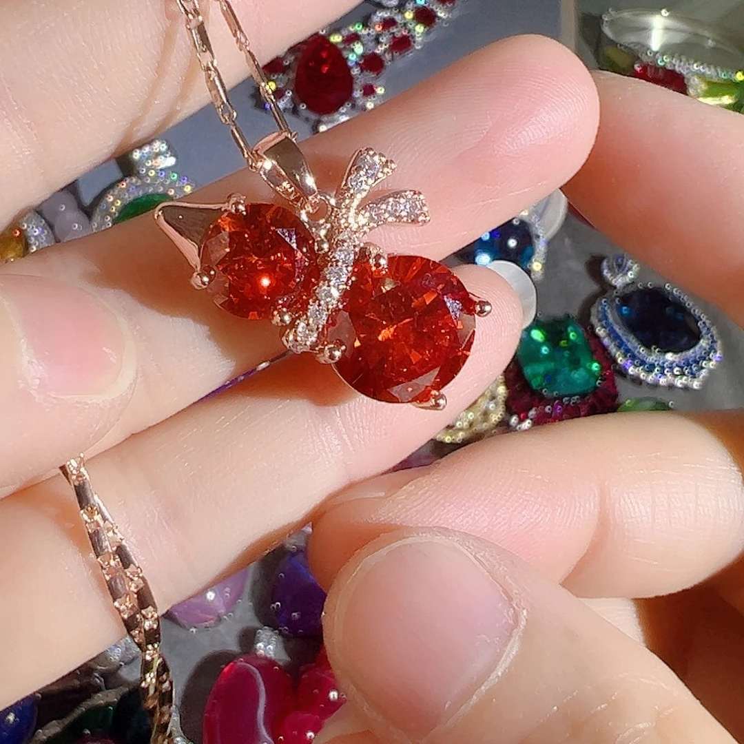 花岗石钨合金红色蓝色吊坠