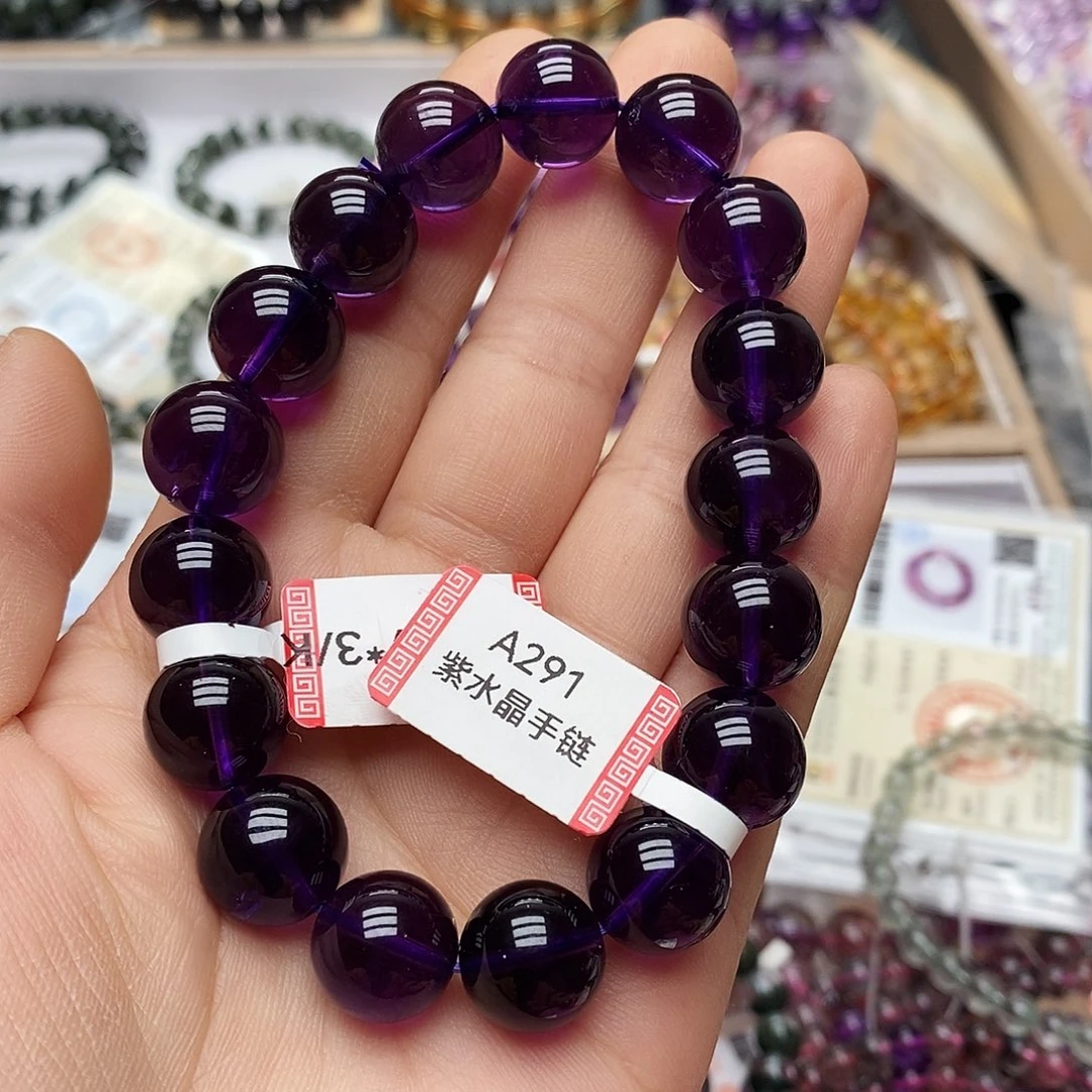 未镶嵌手链水晶A291乌拉圭紫水12mm+