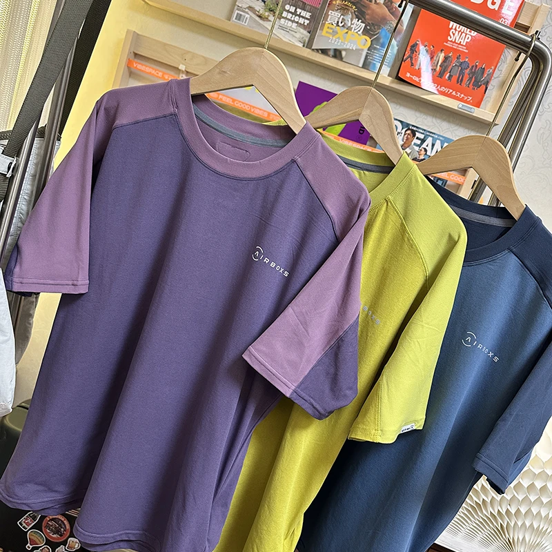 配色超正~！山系拼色 健身运动搭子 情侣短袖T恤