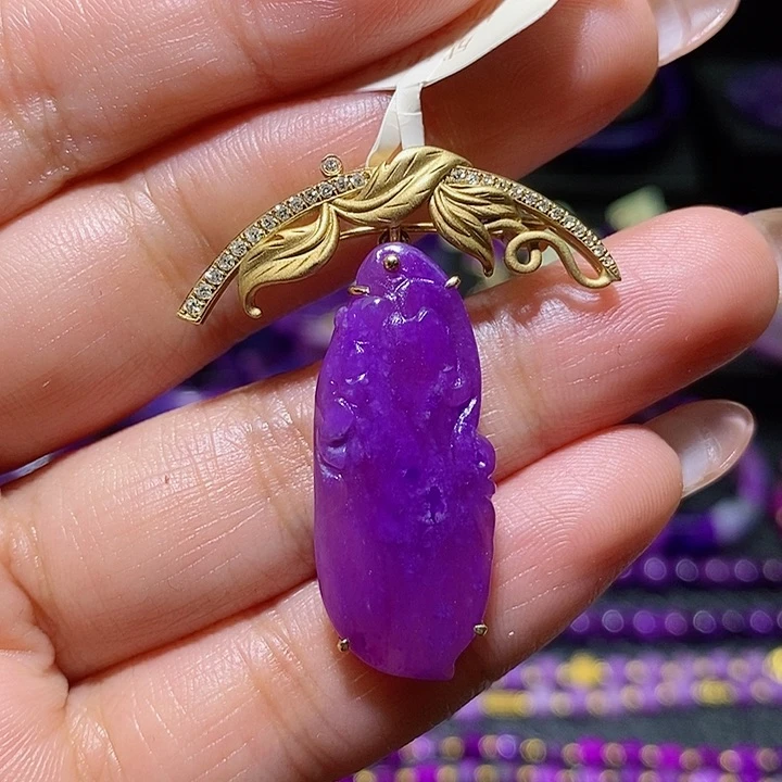 苏纪石（舒俱来）吊坠18K金镶嵌