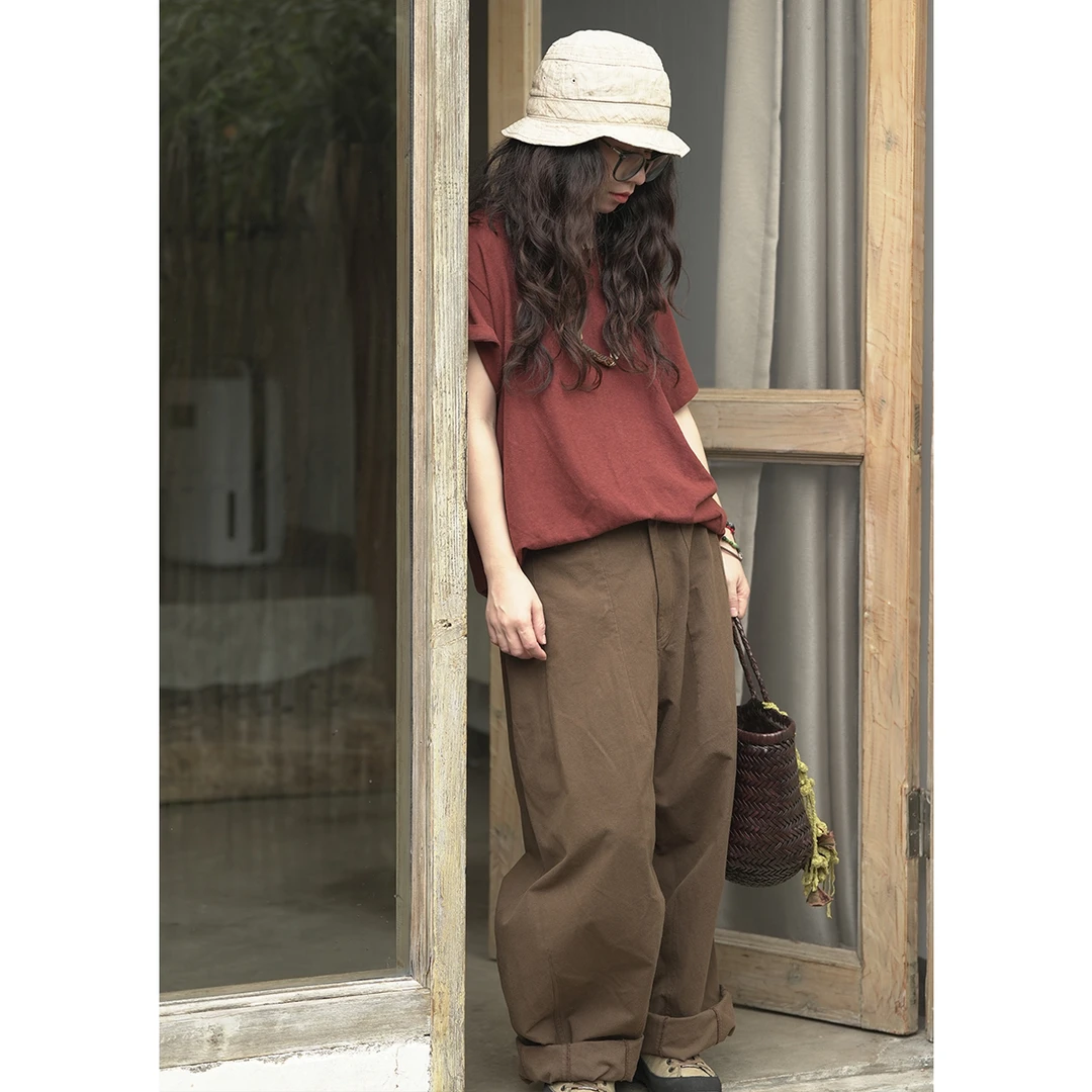 云雾里 原创设计复古文艺宽松百搭纯棉气球裤 2115