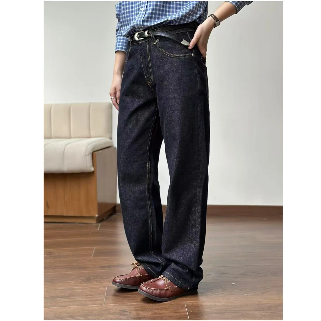 JSHU介述【率性本色】25早秋日产面料复古原牛水洗显瘦直筒牛仔裤