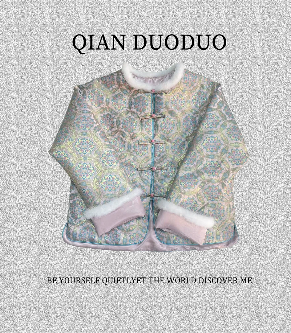 锦丝院【云梦泽】白鹅绒冬款时尚百搭中式轻奢加绒外套YRD67180319